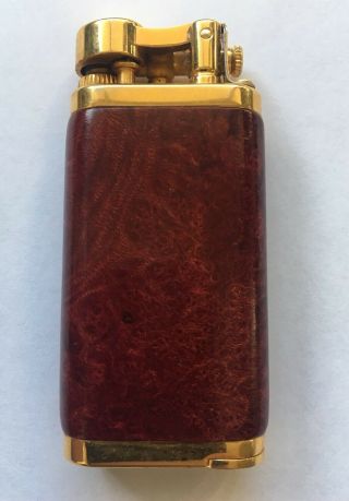 Im Corona Pipe Lighter Old Boy Red Briar & Gold High End Made In Japan Rare