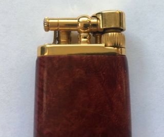IM Corona Pipe Lighter Old Boy Red Briar & Gold High End Made In Japan Rare 5