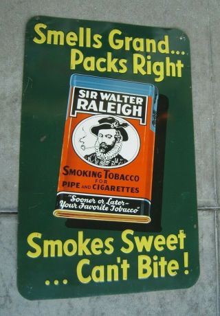 Vintage Sir Walter Raleigh Tobacco Tin Sign