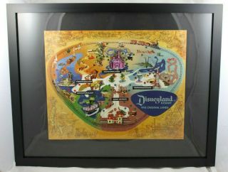 Disney Disneyland Five Lands Park Map Framed Pin Set 50th Anniversary