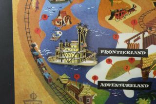 Disney Disneyland Five Lands Park Map Framed Pin Set 50th Anniversary 3