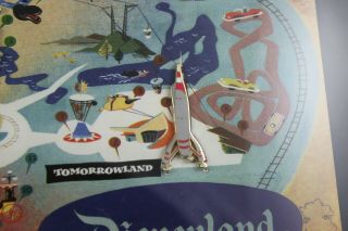 Disney Disneyland Five Lands Park Map Framed Pin Set 50th Anniversary 5