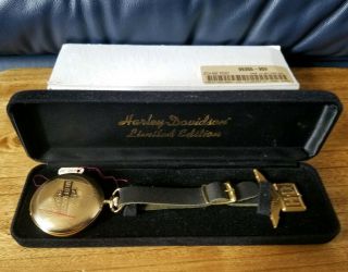 Harley Davidson Limited Edition Pocket Watch Goldtone Solid Brass