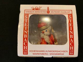 Vintage Steinbach Christmas Ornament Germany Wood Santa Lantern Jeweled Hat Rare