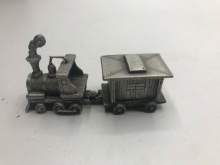 Vintage Fort Pewter Lasting Expressions Train Cars - Locomotive Engine And Car