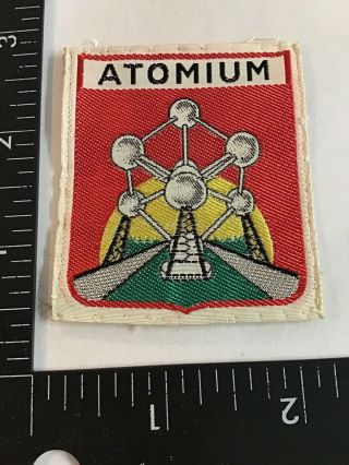 Vtg Atomium Brussels Belgium Travel Souvenir Sew - On Cloth Patch Badge Emblem