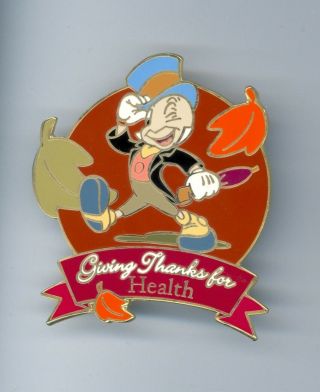Disney Giving Thanks For Health Jiminy Cricket Pinocchio Jumbo 100 Pin