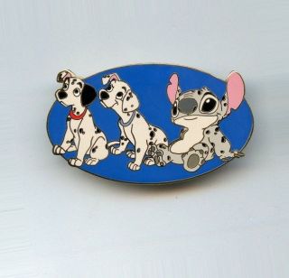 Disney Stitch Invasion With 101 Dalmatians Puppy Dogs Le Pin & Card