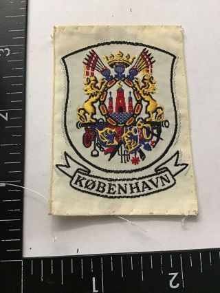 Vtg Kobenhavn Copenhagen Coat Of Arms Travel Souvenir Sew - On Patch Emblem Badge