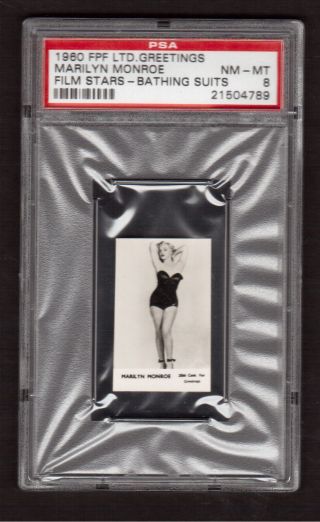 Marilyn Monroe Bathing Suit 1960 Fpf Film Stars Card Psa 8 Nm - Mt