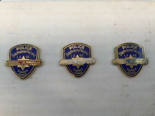 Southern Pacific Railroad Police 1984 Olympic 3 Pin Set,  Rare