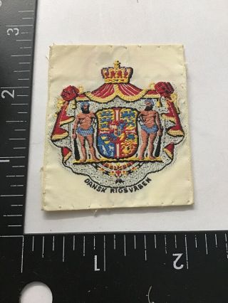 Vtg Denmark Coat Of Arms Travel Souvenir Sew - On Patch Emblem Badge 2