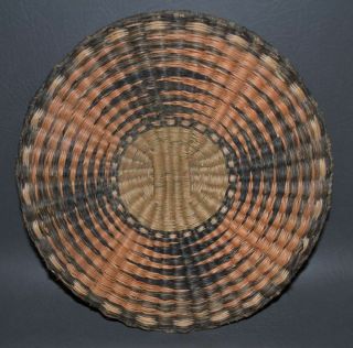 Vintage Basket Native American Indian Hopi Wicker Plaque 11 3/4 " Dia Fade1920 