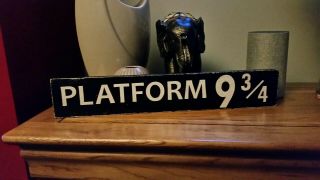 Platform 9 3/4 Sign Harry Potter Hogwarts Train Vintage Style Station Plaque