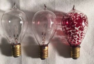 3 Antique Edison Pear Exhaust Tip Christmas C6 Light Bulbs Carbon