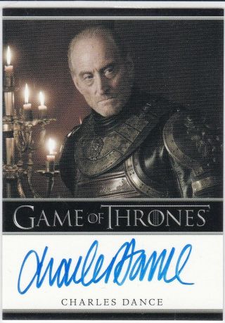 Game Of Thrones.  Charles Dance As Tywin Lannister Season 1 Autograph Bordered