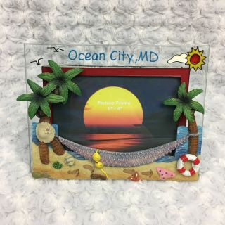 Ocean City Maryland Md Beach Nautical Souvenir Tabletop 6x4 Glass Picture Frame