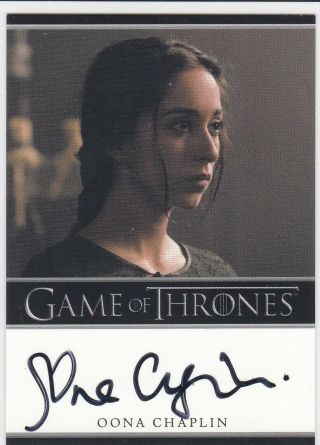 Game Of Thrones.  Oona Chaplin As Talisa Maegar Season 4 Autograph Bordered