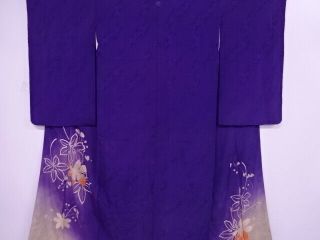 76960 Japanese Kimono / Antique Kimono For Summer / Monkinsha / Flower & Pl