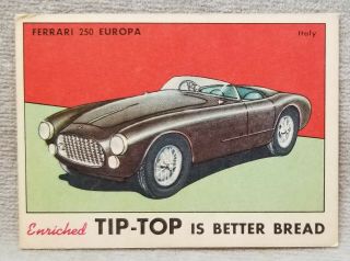 Tip Top Bread Advertising Collector Car Card Ferrari 250 Europa.