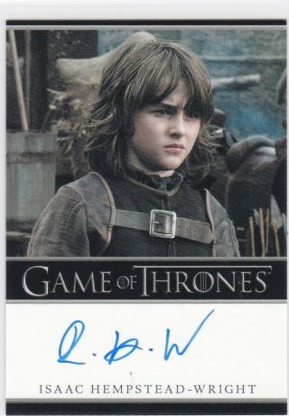 Game Of Thrones.  Isaac Hempstead - Wright As Bran Season 1 Autograph Bordered