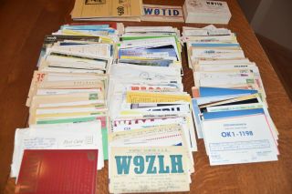 Well Over 200 Qsl Cards Ham Radio Short Wave Amateur Postcards Us & Foreign