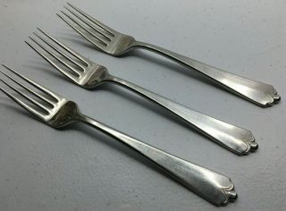 3 Dinner Forks Lotus Wallace Silversmiths 18/8 Stainless Japan 110617 Floral