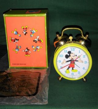 Mickey Mouse Phinney Walker Standing Alarm Clock In Minty Box