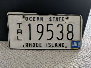 Official 1986 Rhode Island Trailer License Plate - 19538 -