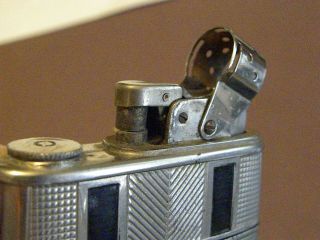 Vintage 1930 ' s Deco Evans Trig - A - Lite Lighter/ Case - With RARE Movable Wind Guard 4