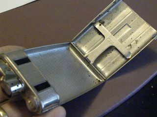 Vintage 1930 ' s Deco Evans Trig - A - Lite Lighter/ Case - With RARE Movable Wind Guard 5