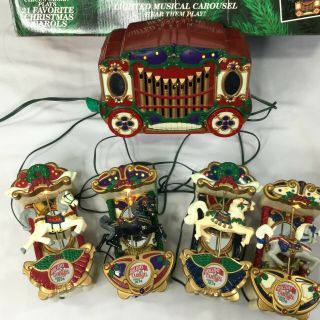 Vintage Mr Christmas Holiday Lighted Musical Carousel Horses Ornaments Repairs 2