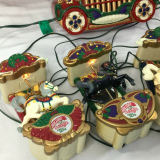 Vintage Mr Christmas Holiday Lighted Musical Carousel Horses Ornaments Repairs 5
