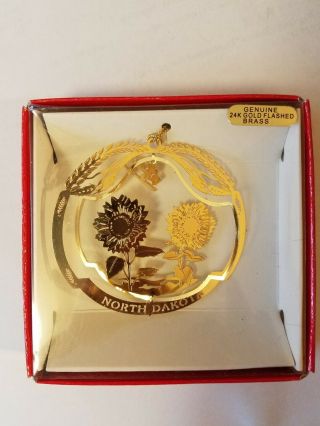Prairie Rose Carousel Wahpeton N.  D.  24k Gold Flashed Brass Ornament