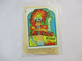 Vtg.  Nos Las Vegas Nevada Showgirl Souvenir Sticker Decal Impko Co.