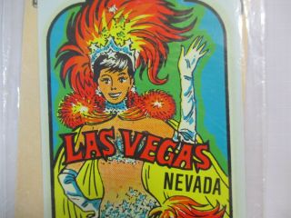 Vtg.  NOS Las Vegas Nevada Showgirl Souvenir Sticker Decal Impko Co. 3