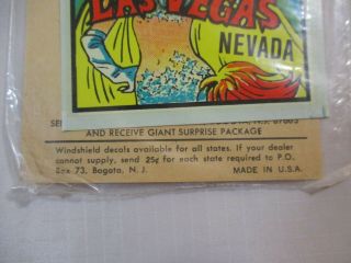 Vtg.  NOS Las Vegas Nevada Showgirl Souvenir Sticker Decal Impko Co. 4