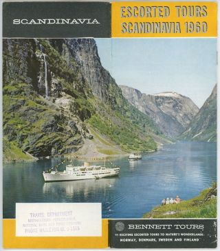 1960 Bennett Tours Of Scandinavia Norway Sweden Denmark Finland Brochure Book