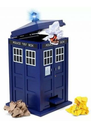 Very Cool Doctor Who Tardis Trash Can - With Lights And Sounds Bbc