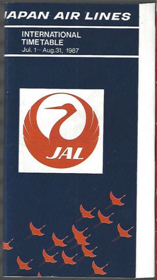 Jal Japan Air Lines System Timetable 7/1/87 [9011]