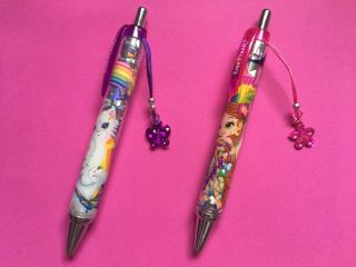 Lisa Frank Charm Pens - Set Of 2 Blue Ink Pens