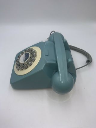 Retro Blue Teal Phone Push Button Rotary Dial Vintage Telephone Desk Gift Office 2