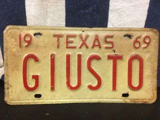 Vintage 1969 Texas License Plate (giusto)