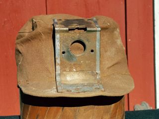 Vintage Coal Miners Cloth And Soft Cap Hat Small Size Mouse Nip Inside