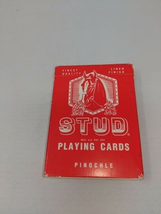 Vintage Stud Pinochle Playing Cards Linen Finish Walgreen Co.  -