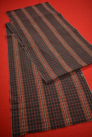 Ym77/95 Vintage Japanese Fabric Cotton Antique Boro Patch Sumizome Shima 75.  2 "