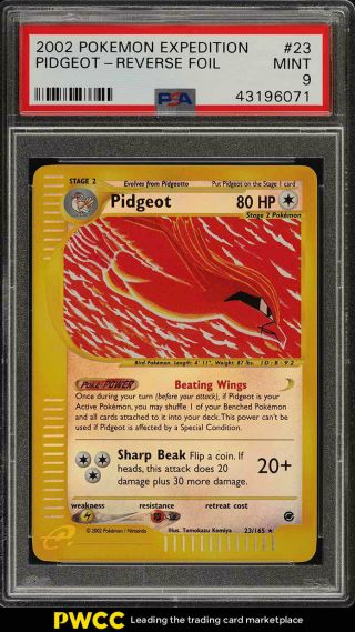 2002 Pokemon Expedition Reverse Foil Pidgeot 23 Psa 9 (pwcc)