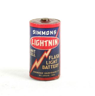 Simmons Hardware Co.  St.  Louis Lightnin Vintage Flashlight Battery No.  Sl 3