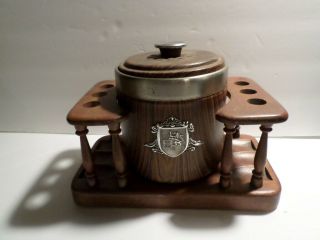 Vintage Pick A Pipe Built Rite Smoking Tobacco 6 Pipe Wood Pipe Holder W Humidor
