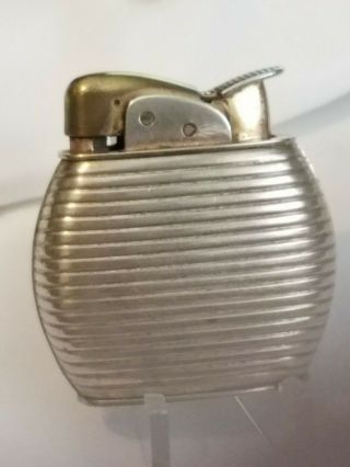 Evans Ribbed Gold Or Copper Color Trim Round Pocket Lighter